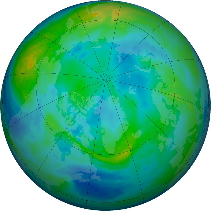 Arctic ozone map for 11 November 1991